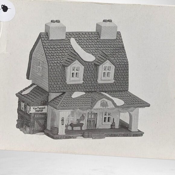 Vintage Dept 56 Van Tassel Manor: Lighted Porcelain New England Village - Picture 7 of 10
